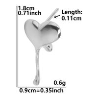 1 Pair Simple Style Heart Shape Plating Stainless Steel Ear Studs sku image 2