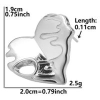 1 Pair Simple Style Heart Shape Plating Stainless Steel Ear Studs sku image 4
