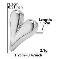 1 Pair Simple Style Heart Shape Plating Stainless Steel Ear Studs sku image 5