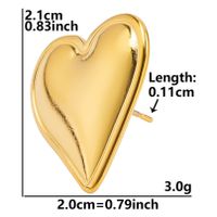 1 Pair Simple Style Heart Shape Plating Stainless Steel Ear Studs sku image 11