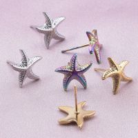 1 Pair Simple Style Round Star Plating Stainless Steel Ear Studs main image 3