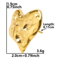 1 Pair Simple Style Heart Shape Plating Stainless Steel Ear Studs sku image 15