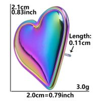 1 Pair Simple Style Heart Shape Plating Stainless Steel Ear Studs sku image 19