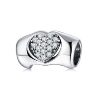 Original Design Simple Style Coke Heart Shape Crown Sterling Silver Inlay Zircon Jewelry Accessories sku image 7
