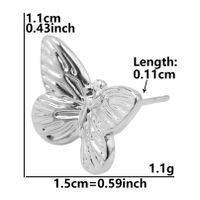 1 Pair Simple Style Flower Butterfly Plating Stainless Steel Ear Studs sku image 9