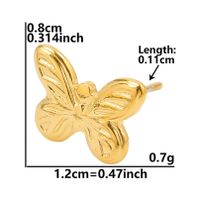 1 Pair Simple Style Flower Butterfly Plating Stainless Steel Ear Studs sku image 18