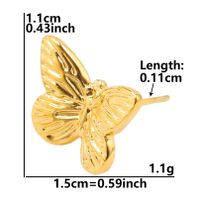 1 Pair Simple Style Flower Butterfly Plating Stainless Steel Ear Studs sku image 21