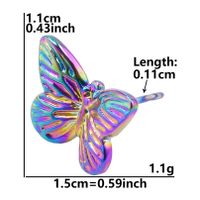 1 Pair Simple Style Flower Butterfly Plating Stainless Steel Ear Studs sku image 33