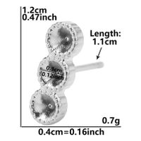 1 Pair Simple Style Round Moon Plating Stainless Steel Ear Studs sku image 9