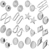 1 Pair Simple Style Round Plating Stainless Steel Ear Studs main image 3