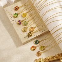 Edelstahl 304 18 Karat Vergoldet Einfacher Stil Überzug Konstellation Halskette Mit Anhänger main image 1
