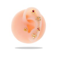1 Piece Ear Cartilage Rings & Studs Simple Style Classic Style Cat Flower Butterfly 316 Stainless Steel  Copper Plating Inlay Zircon main image 7
