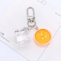 Casual Cute Simple Style Ice Cube Fruit Resin Keychain main image 5
