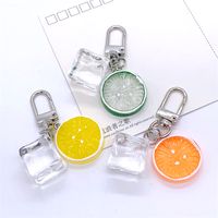 Casual Cute Simple Style Ice Cube Fruit Resin Keychain main image 1