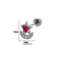 1 Piece Ear Cartilage Rings & Studs Simple Style Classic Style Cat Flower Butterfly 316 Stainless Steel  Copper Plating Inlay Zircon sku image 6