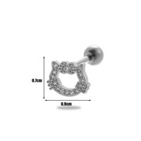 1 Piece Ear Cartilage Rings & Studs Simple Style Classic Style Cat Flower Butterfly 316 Stainless Steel  Copper Plating Inlay Zircon sku image 8