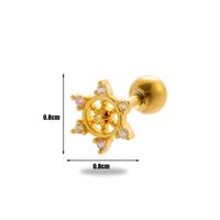 1 Piece Ear Cartilage Rings & Studs Simple Style Classic Style Cat Flower Butterfly 316 Stainless Steel  Copper Plating Inlay Zircon sku image 9