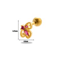 1 Piece Ear Cartilage Rings & Studs Simple Style Classic Style Cat Flower Butterfly 316 Stainless Steel  Copper Plating Inlay Zircon sku image 10