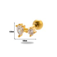 1 Piece Ear Cartilage Rings & Studs Simple Style Classic Style Cat Flower Butterfly 316 Stainless Steel  Copper Plating Inlay Zircon sku image 11