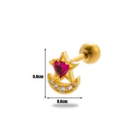 1 Piece Ear Cartilage Rings & Studs Simple Style Classic Style Cat Flower Butterfly 316 Stainless Steel  Copper Plating Inlay Zircon sku image 12