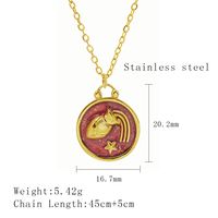 304 Stainless Steel 18K Gold Plated Simple Style Plating Constellation Pendant Necklace sku image 1