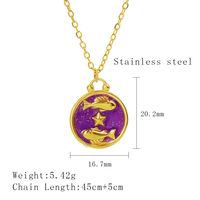 304 Stainless Steel 18K Gold Plated Simple Style Plating Constellation Pendant Necklace sku image 2