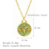 304 Stainless Steel 18K Gold Plated Simple Style Plating Constellation Pendant Necklace sku image 3