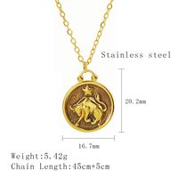 304 Stainless Steel 18K Gold Plated Simple Style Plating Constellation Pendant Necklace sku image 4