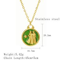 304 Stainless Steel 18K Gold Plated Simple Style Plating Constellation Pendant Necklace sku image 5