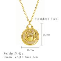 304 Stainless Steel 18K Gold Plated Simple Style Plating Constellation Pendant Necklace sku image 6