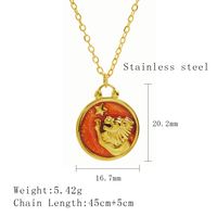 304 Stainless Steel 18K Gold Plated Simple Style Plating Constellation Pendant Necklace sku image 7