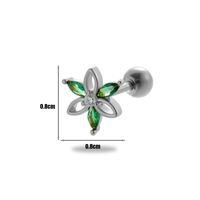 1 Piece Ear Cartilage Rings & Studs Simple Style Classic Style Bear Flower 316 Stainless Steel  Copper Plating Inlay Zircon sku image 7