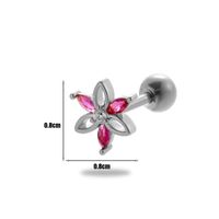 1 Piece Ear Cartilage Rings & Studs Simple Style Classic Style Bear Flower 316 Stainless Steel  Copper Plating Inlay Zircon sku image 8