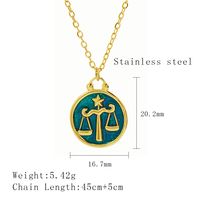 304 Stainless Steel 18K Gold Plated Simple Style Plating Constellation Pendant Necklace sku image 9