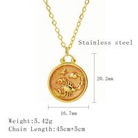 304 Stainless Steel 18K Gold Plated Simple Style Plating Constellation Pendant Necklace sku image 10