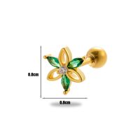 1 Piece Ear Cartilage Rings & Studs Simple Style Classic Style Bear Flower 316 Stainless Steel  Copper Plating Inlay Zircon sku image 15