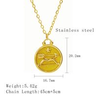 304 Stainless Steel 18K Gold Plated Simple Style Plating Constellation Pendant Necklace sku image 11