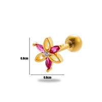 1 Piece Ear Cartilage Rings & Studs Simple Style Classic Style Bear Flower 316 Stainless Steel  Copper Plating Inlay Zircon sku image 16