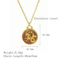 304 Stainless Steel 18K Gold Plated Simple Style Plating Constellation Pendant Necklace sku image 12