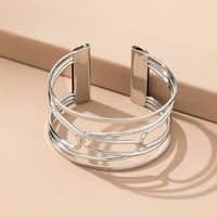 Lady Simple Style Round Alloy Hollow Out Women's Bangle main image 6
