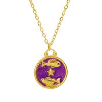 304 Stainless Steel 18K Gold Plated Simple Style Plating Constellation Pendant Necklace main image 7
