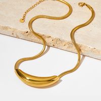 Edelstahl 304 16 Karat Vergoldet Weißgold Plattiert Vergoldet Einfacher Stil Überzug Einfarbig Halskette main image 1