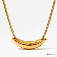 304 Stainless Steel 16K Gold Plated White Gold Plated Gold Plated Simple Style Plating Solid Color Necklace sku image 2