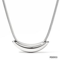 304 Stainless Steel 16K Gold Plated White Gold Plated Gold Plated Simple Style Plating Solid Color Necklace sku image 1