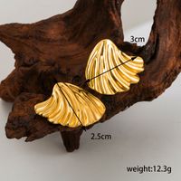 1 Pair Ig Style Casual Geometric Heart Shape Flower Plating Stainless Steel 18k Gold Plated Drop Earrings Ear Studs sku image 1