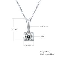 Simple Style Classic Style Solid Color Sterling Silver Flakes Moissanite 18k Gold Plated Jewelry Set sku image 2