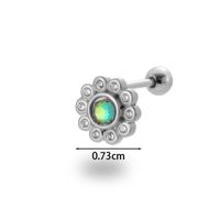 1 Piece Ear Cartilage Rings & Studs Simple Style Classic Style Flower 316 Stainless Steel  Copper Plating Inlay Zircon sku image 2