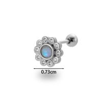 1 Piece Ear Cartilage Rings & Studs Simple Style Classic Style Flower 316 Stainless Steel  Copper Plating Inlay Zircon sku image 3