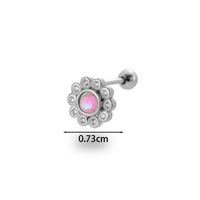 1 Piece Ear Cartilage Rings & Studs Simple Style Classic Style Flower 316 Stainless Steel  Copper Plating Inlay Zircon sku image 4
