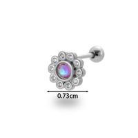 1 Piece Ear Cartilage Rings & Studs Simple Style Classic Style Flower 316 Stainless Steel  Copper Plating Inlay Zircon sku image 5